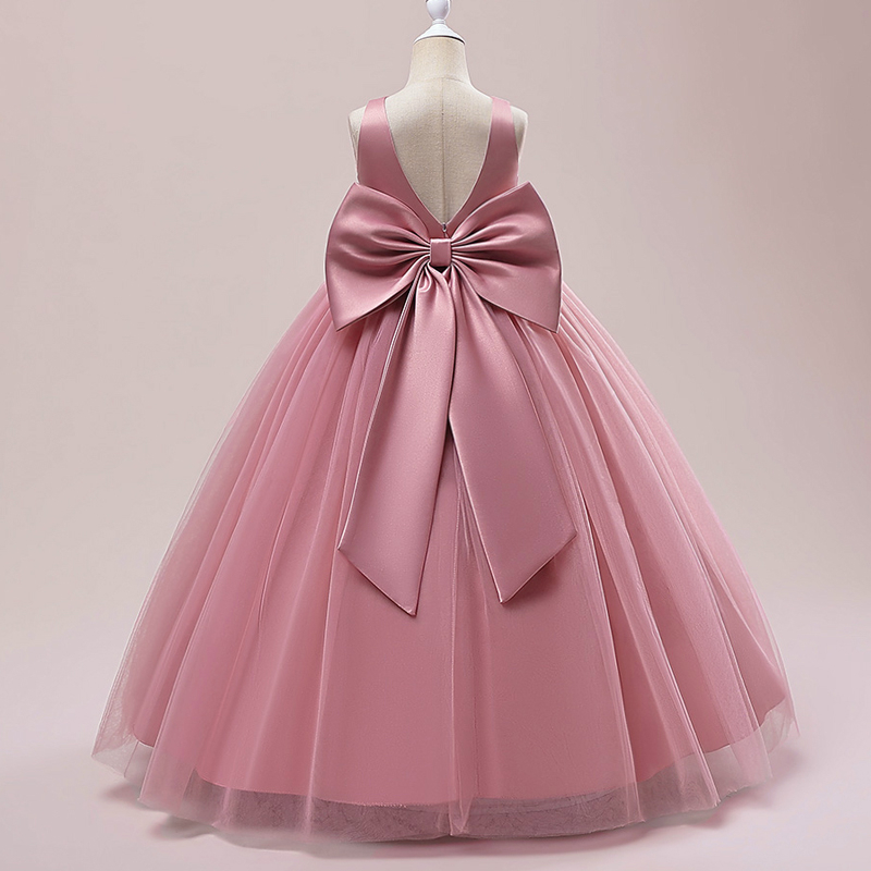 Đầm Công Chúa Dáng Dài Hở Lưng Đính Nơ To Thời Trang Mùa Hè Cho Bé Gái LP-505