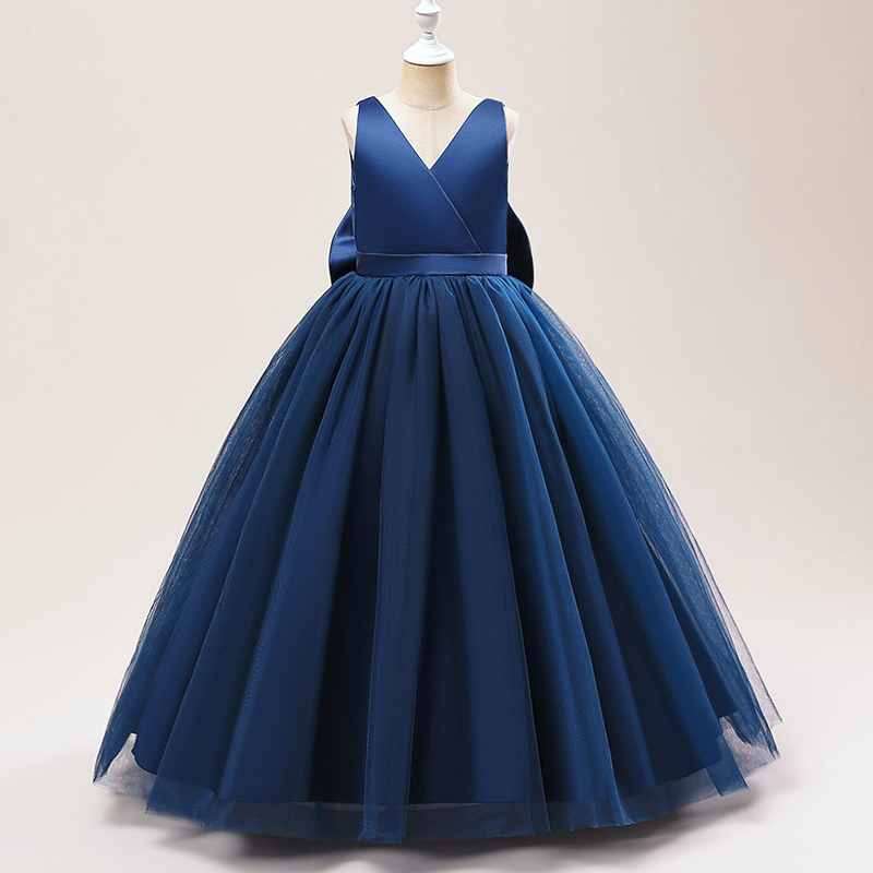 Đầm Công Chúa Dáng Dài Hở Lưng Đính Nơ To Thời Trang Mùa Hè Cho Bé Gái LP-505