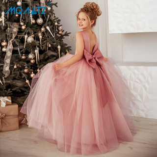 Đầm Công Chúa Dáng Dài Hở Lưng Đính Nơ To Thời Trang Mùa Hè Cho Bé Gái LP-505