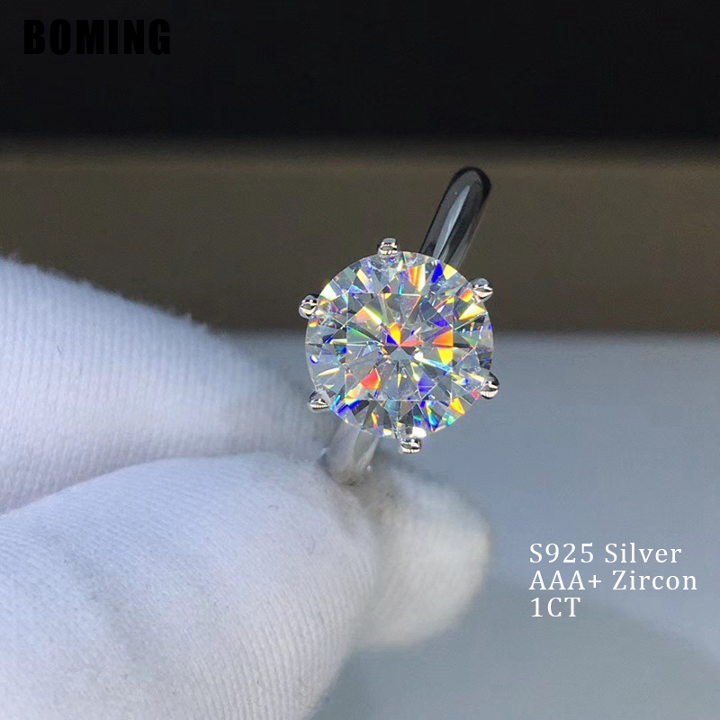 Nhẫn Titan Không Gỉ Đính Đá Zircon 1CT Mo Nissanite AAA + Zircon Hình Rắn Cho Nữ