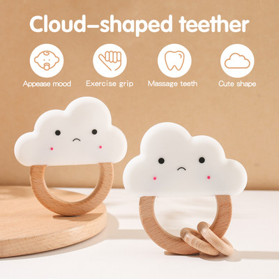 1 Đồ Chơi Lục Lạc Cầm Tay Hình Đám Mây Hoạt Hình Bằng Nhựa Bpa Cấp Thực Phẩm Thoải Mái Cho Bé Sơ Sinh
