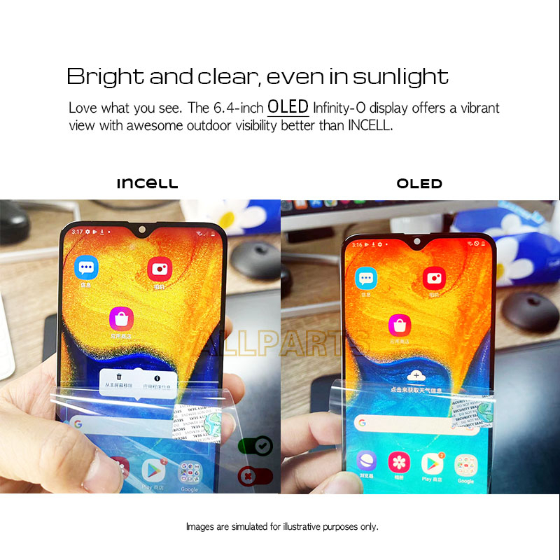 Màn Hình Thay Thế Cho điện thoại SAMSUNG Galaxy A20 A205 A205F Liền Khung Man Hinh Zin