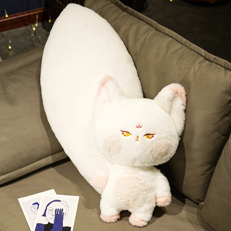 60cm-80cm Gấu Bông Cáo Đuôi Dài Thú Nhồi Bông Tiểu Hồ Ly Mềm Mại Dễ