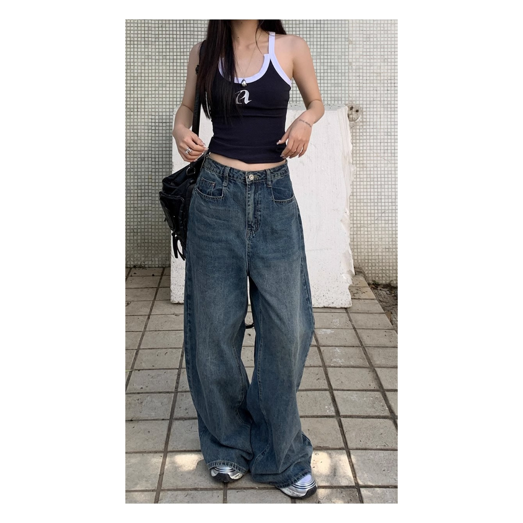 Áo Hai Dây Mùa Hè 2023 Thêu Họa Tiết Màu Tương Phản Phong Cách Mới Cho Nữ