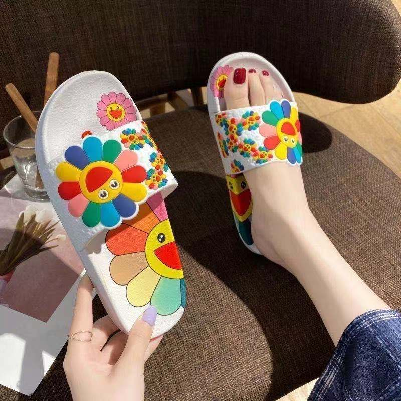 Dép Nữ đế mềm họa tiết hoa hướng dương thời trang mùa hè cho ISS789