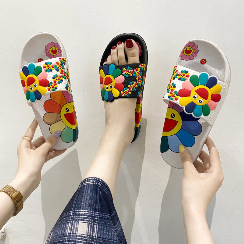 Dép Nữ đế mềm họa tiết hoa hướng dương thời trang mùa hè cho ISS789