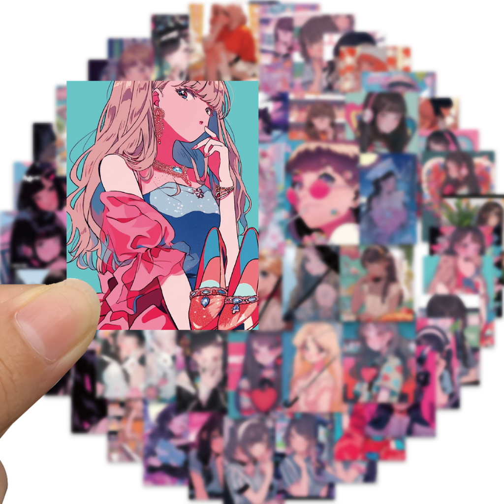 Bộ 10 / 52 Miếng Dán Chống Thấm Nước Họa Tiết Hoạt Hình Trang Trí Ván Trượt / Laptop / Xe Hơi