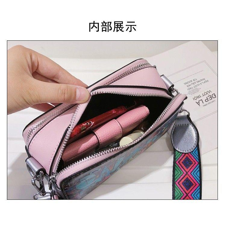 Túi Xách Thời Trang Cá Tính Cho Nữ#Túi Đeo Chéo Hình Vuông Nhỏ Họa Tiết Graffiti Mẫu Mới 2022 39; s