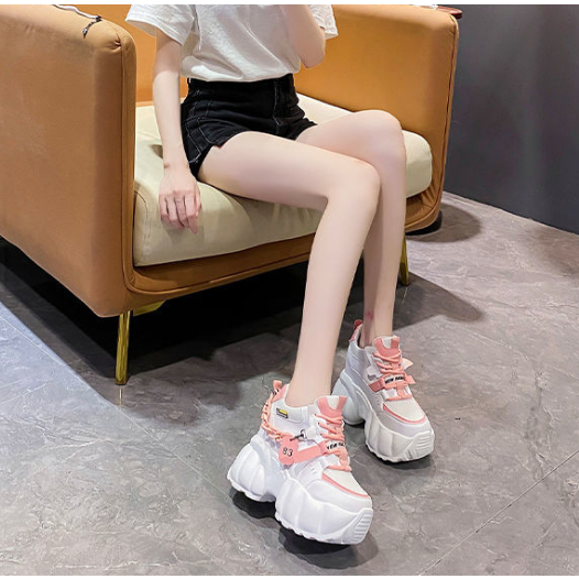 M & X ~  Giày Thể Thao Đế Dày 10cm Màu Trắng Phong Cách Mới Dễ Phối Đồ Cho Nữ