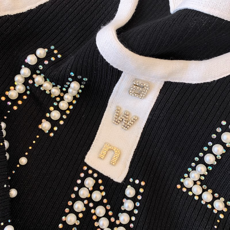 Áo Tank Top Dệt Kim Co Giãn Đính Kim Cương Nóng Bỏng Phong Cách Mùa Hè Mới Với Dây Đeo Co Giãn Cho Nữ