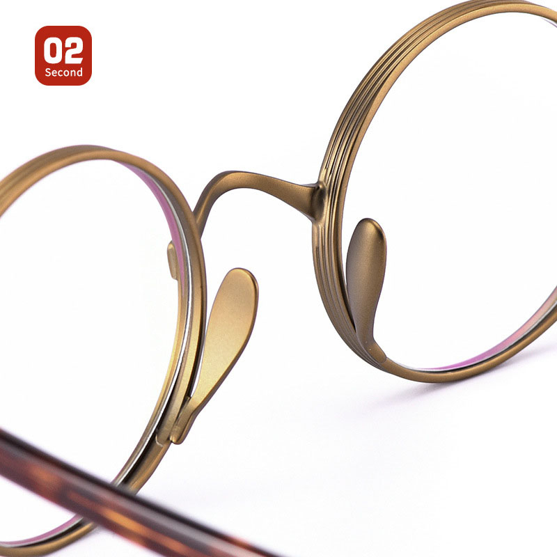 Kính Mắt Gọng Tròn Bằng Hợp Kim Titan Siêu Nhẹ Chống Ánh Sáng Xanh Thời Trang Cho Nam Và Nữ 10881