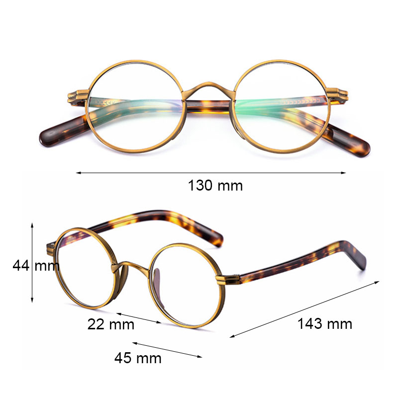 Kính Mắt Gọng Tròn Bằng Hợp Kim Titan Siêu Nhẹ Chống Ánh Sáng Xanh Thời Trang Cho Nam Và Nữ 10881