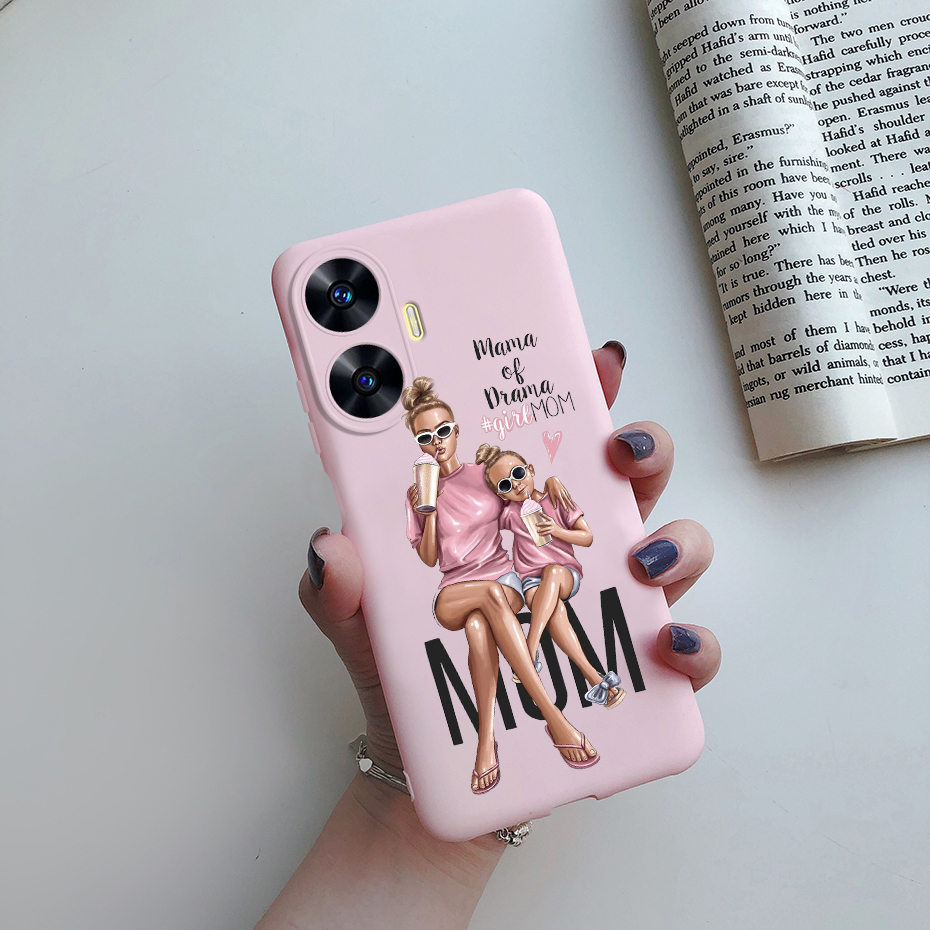 Ốp Điện Thoại Silicon Dẻo Họa Tiết Mẹ Và Bé Dễ Thương Cho Realme C55 Realme C55 C 55 4G RMX3710