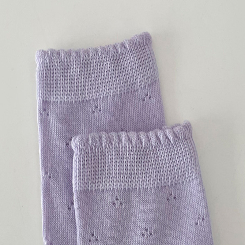 FHYL Đôi Vớ Cotton Phối Ren Lưới Màu Trơn Đơn Giản Nhiều Màu Sắc Phong Cách Hàn Quốc Dành Cho Nữ