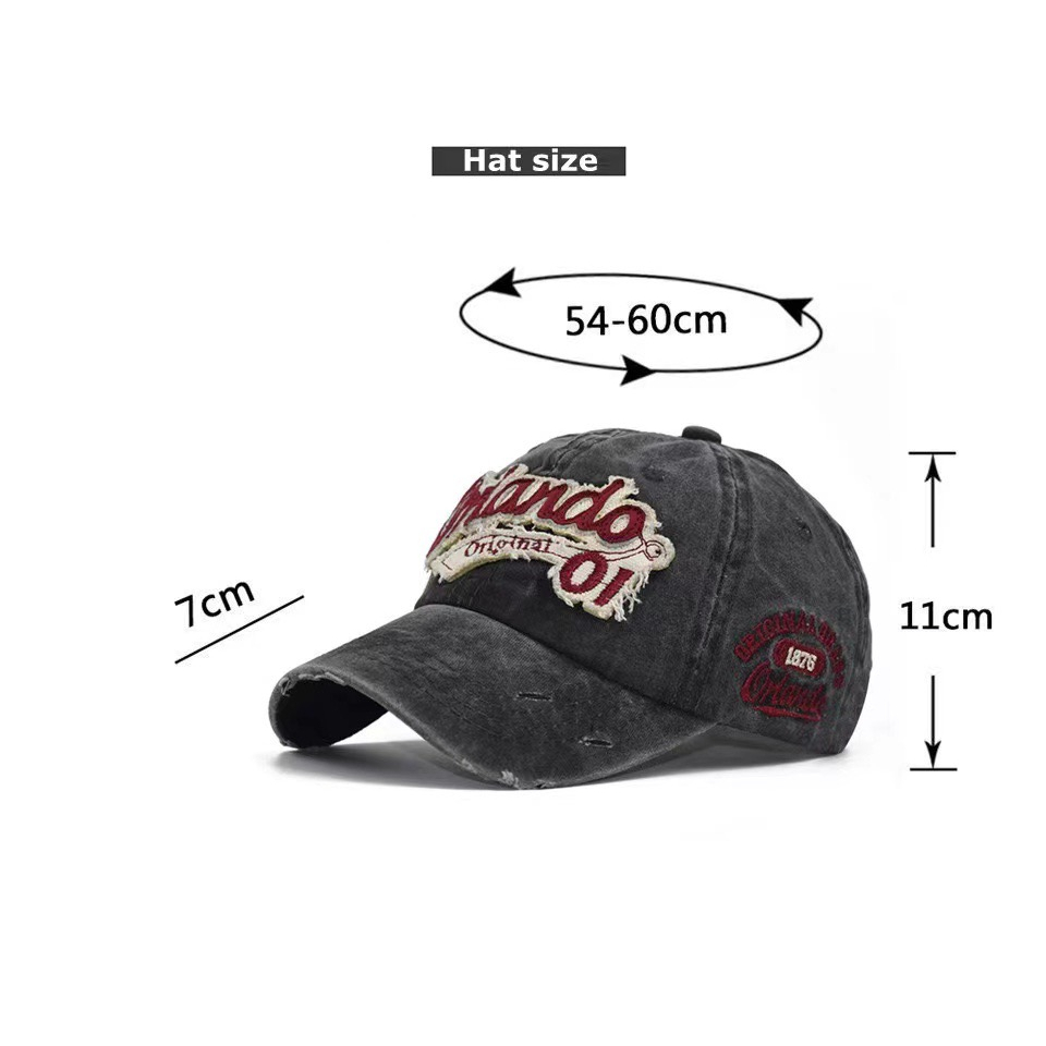 Mũ Lưỡi Trai Họa Tiết Thêu Phong Cách Vintage Hàn Quốc