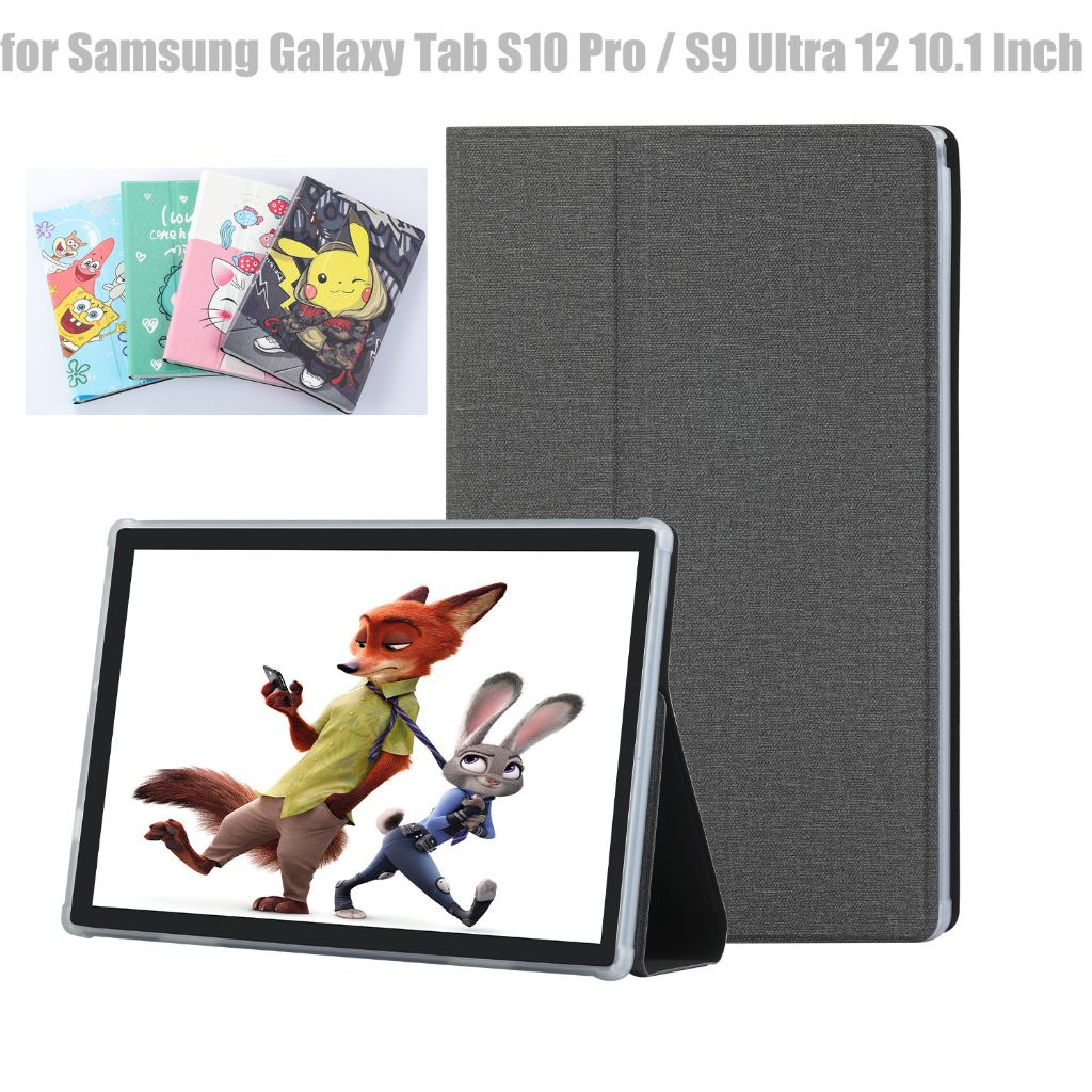 Ốp Máy Tính Bảng Silicone Nắp Lật Chống Sốc Cho Samsung Galaxy Tab S10 Pro / S9 Ultra 12 10.1 Inch