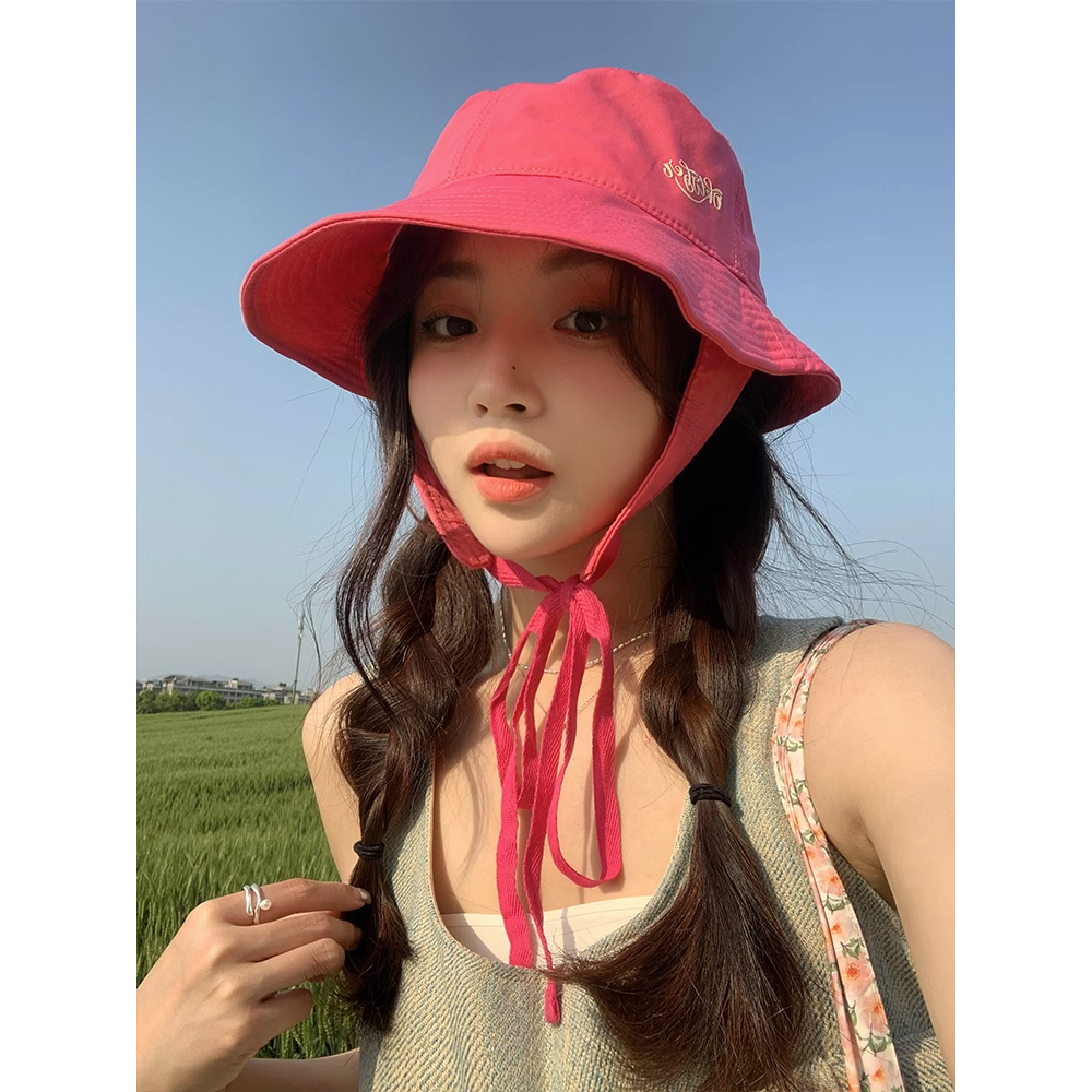 Nón Tai Bèo Vành Rộng Cột Dây Cỡ Nhỏ Thoáng Khí Chống Nắng Thời Trang Mùa Hè Cho Nữ