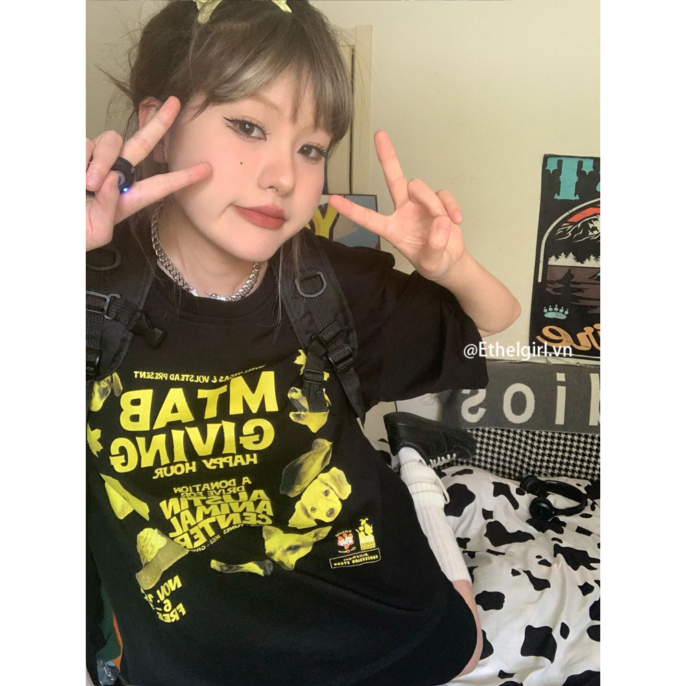 Áo Thun Tay Ngắn Dáng Rộng Chất Liệu cotton Thời Trang Mùa Hè Cho Nữ