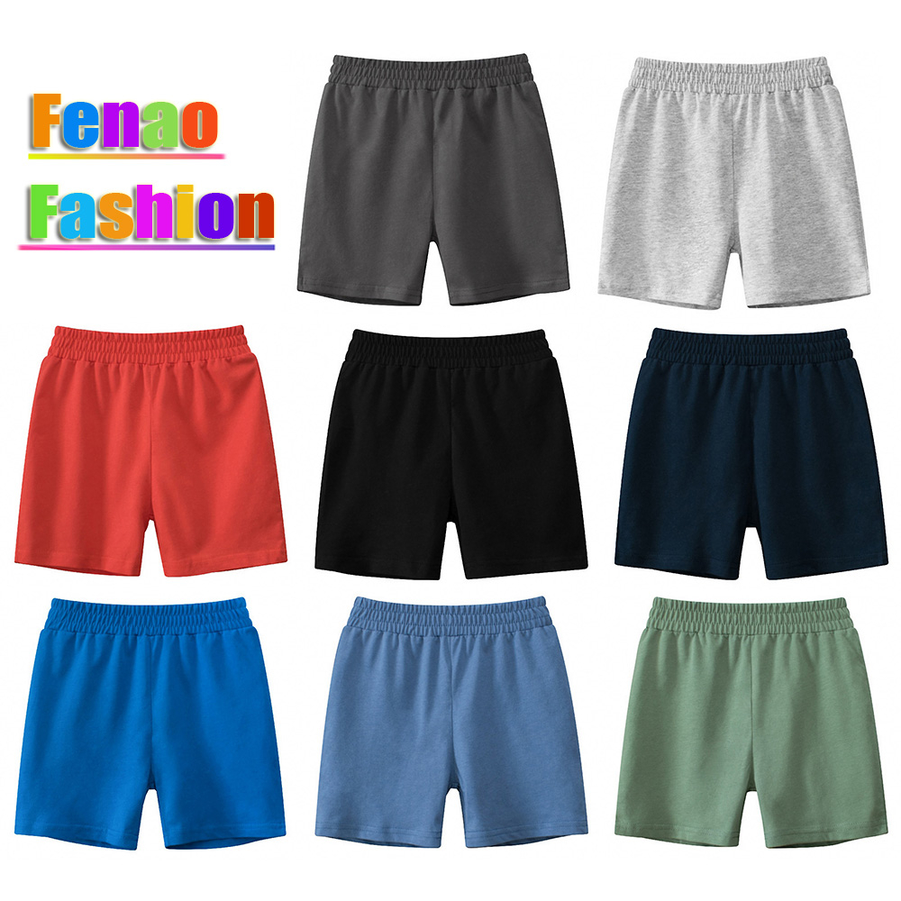 Quần Short Cotton Màu Trơn Đơn Giản Thời Trang Cho Bé Trai