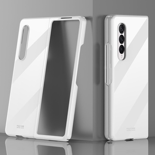 ( it is only Shell ) Cover For Samsung Galaxy Z Fold 4 5G zfold4 Case Luxury Ultra Thin Glossy Surface Piano Paint Folding Shockproof Protection Hard Back Case