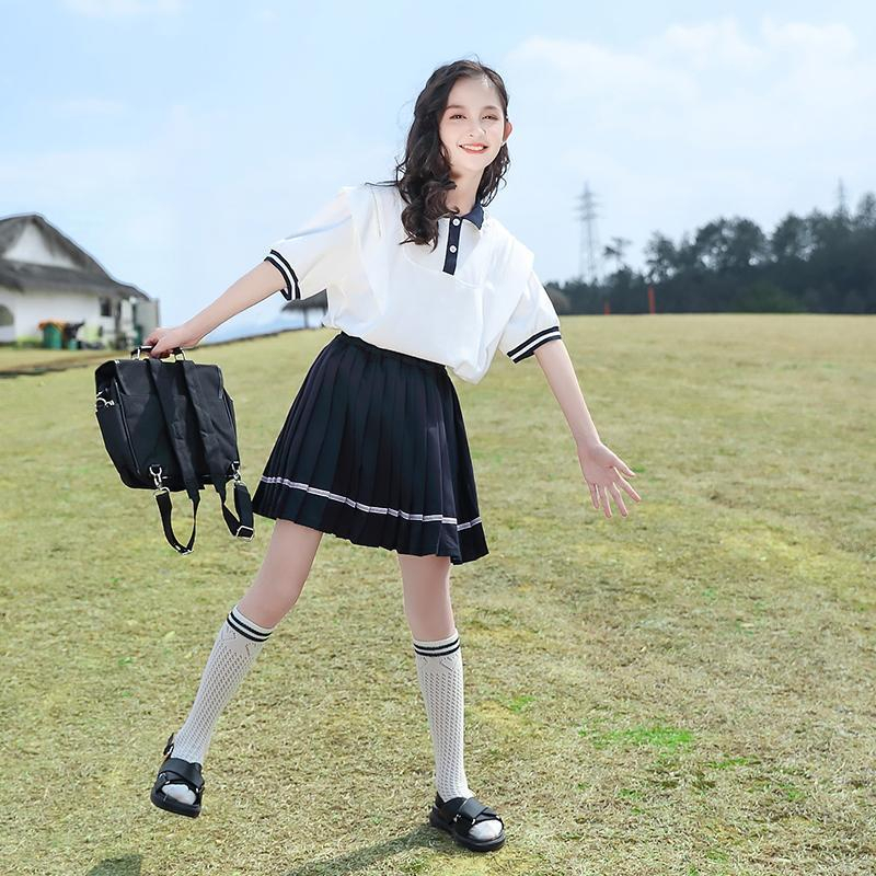 Set Áo Ngắn Tay + Chân Váy Thời Trang Mùa Hè Cho Bé Gái 3-14 Tuổi