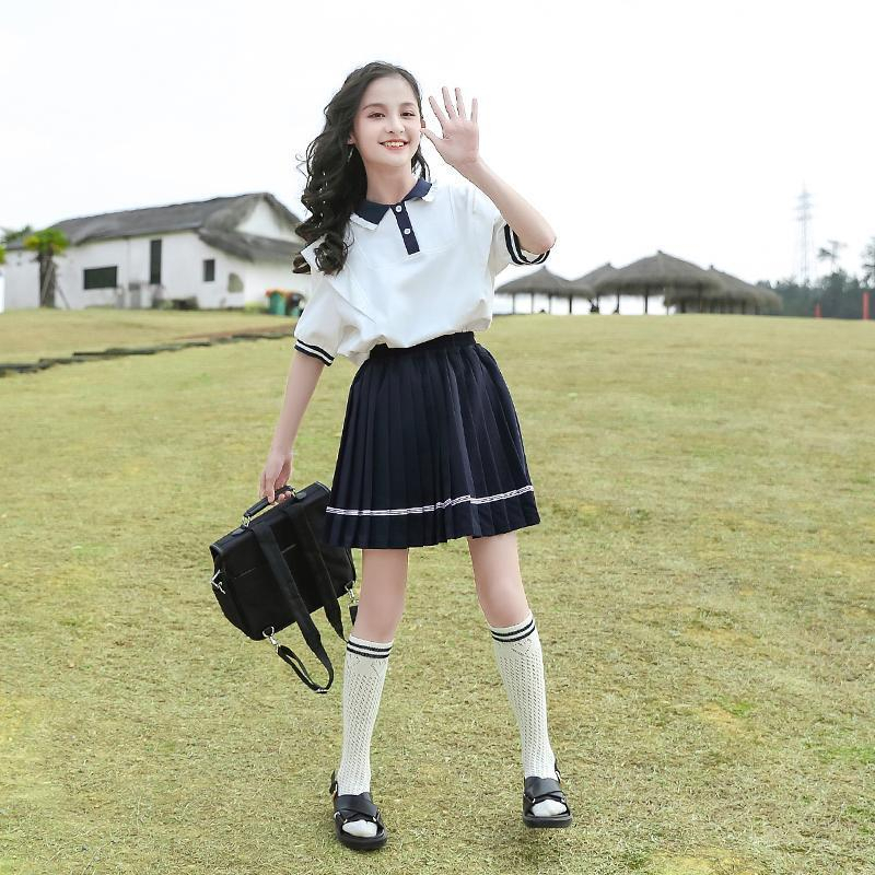 Set Áo Ngắn Tay + Chân Váy Thời Trang Mùa Hè Cho Bé Gái 3-14 Tuổi