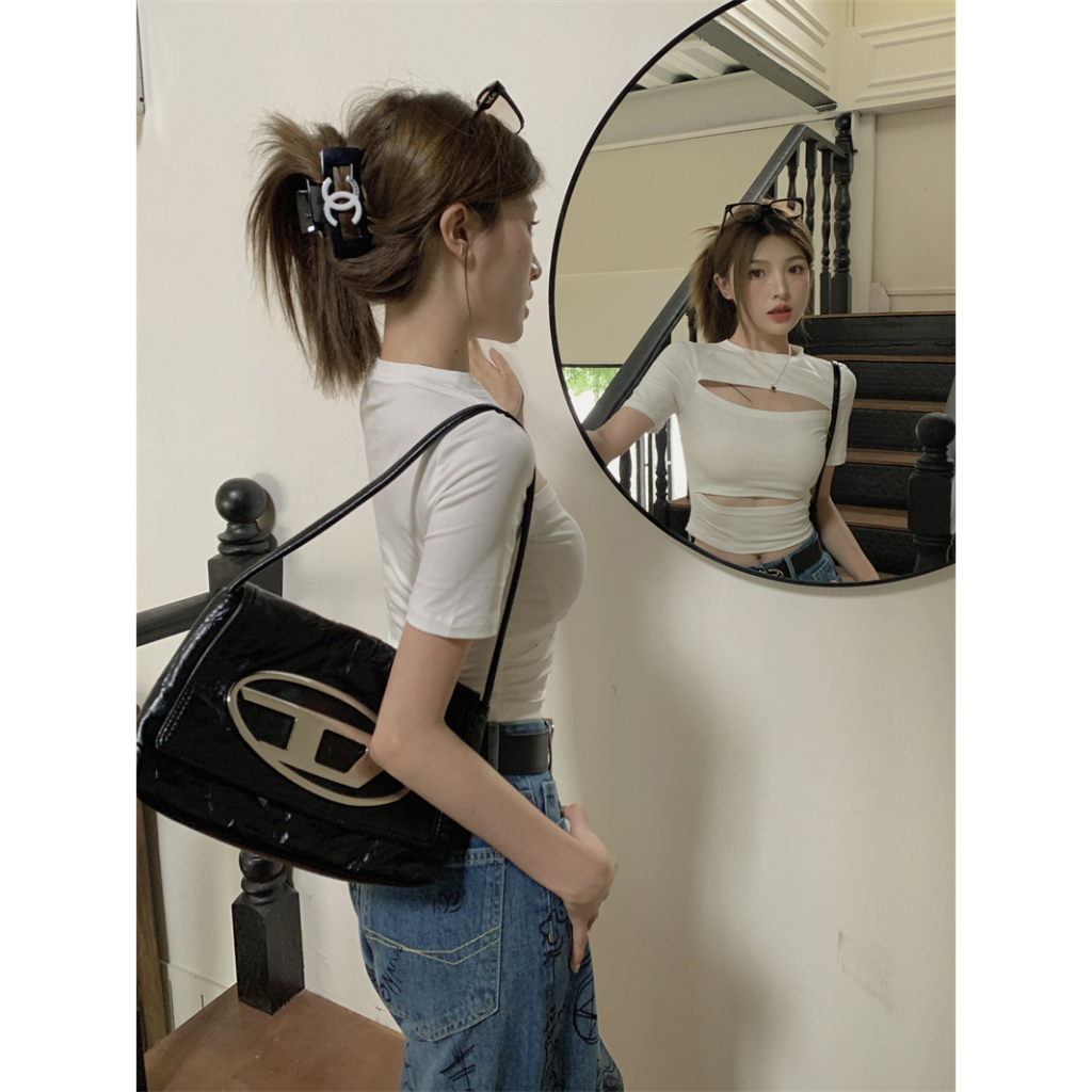 Áo Thun Croptop Tay Ngắn Cổ Tròn Dáng Ôm Thời Trang Mùa Hè 2023 Cho Bạn Gái