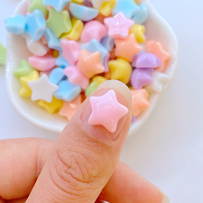 30 miếng mini 11mm làm móng macaron màu sao nhựa trang trí thủ công mỹ nghệ bông tai trang trí thực phẩm phụ kiện tự làm làm móng tay