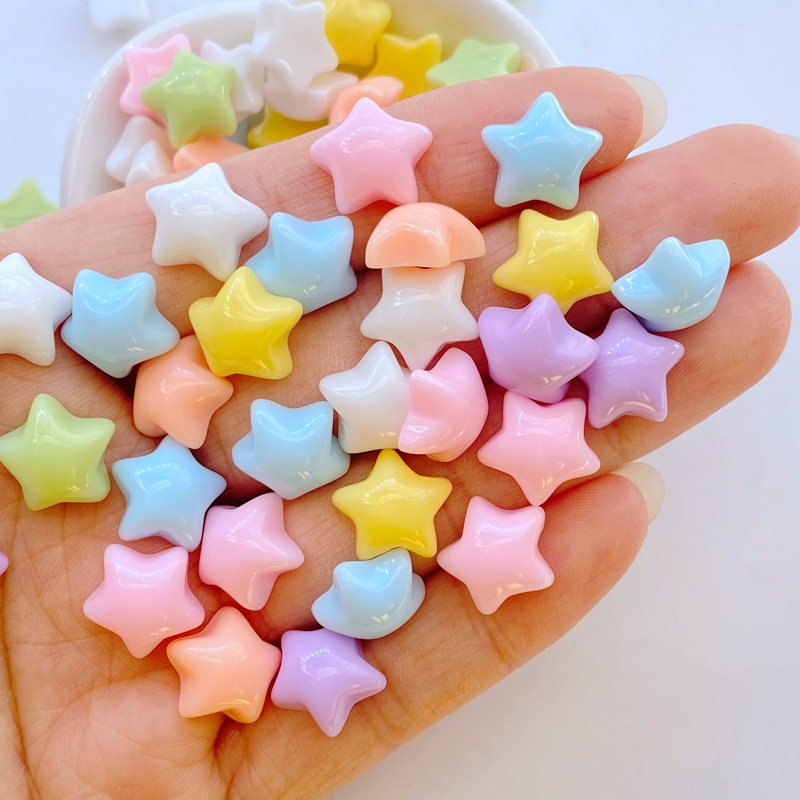 30 miếng mini 11mm làm móng macaron màu sao nhựa trang trí thủ công mỹ nghệ bông tai trang trí thực phẩm phụ kiện tự làm làm móng tay