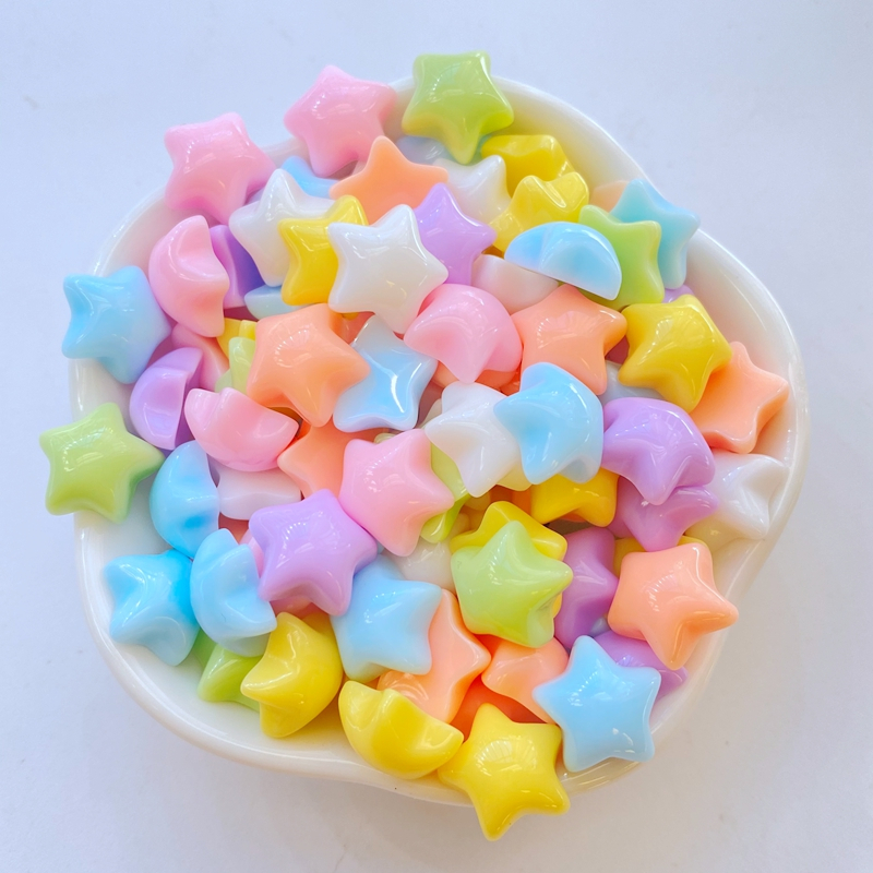 30 miếng mini 11mm làm móng macaron màu sao nhựa trang trí thủ công mỹ nghệ bông tai trang trí thực phẩm phụ kiện tự làm làm móng tay