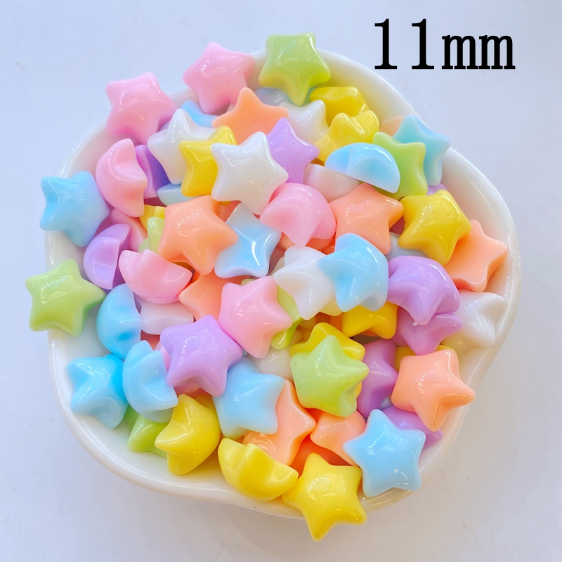 30 miếng mini 11mm làm móng macaron màu sao nhựa trang trí thủ công mỹ nghệ bông tai trang trí thực phẩm phụ kiện tự làm làm móng tay