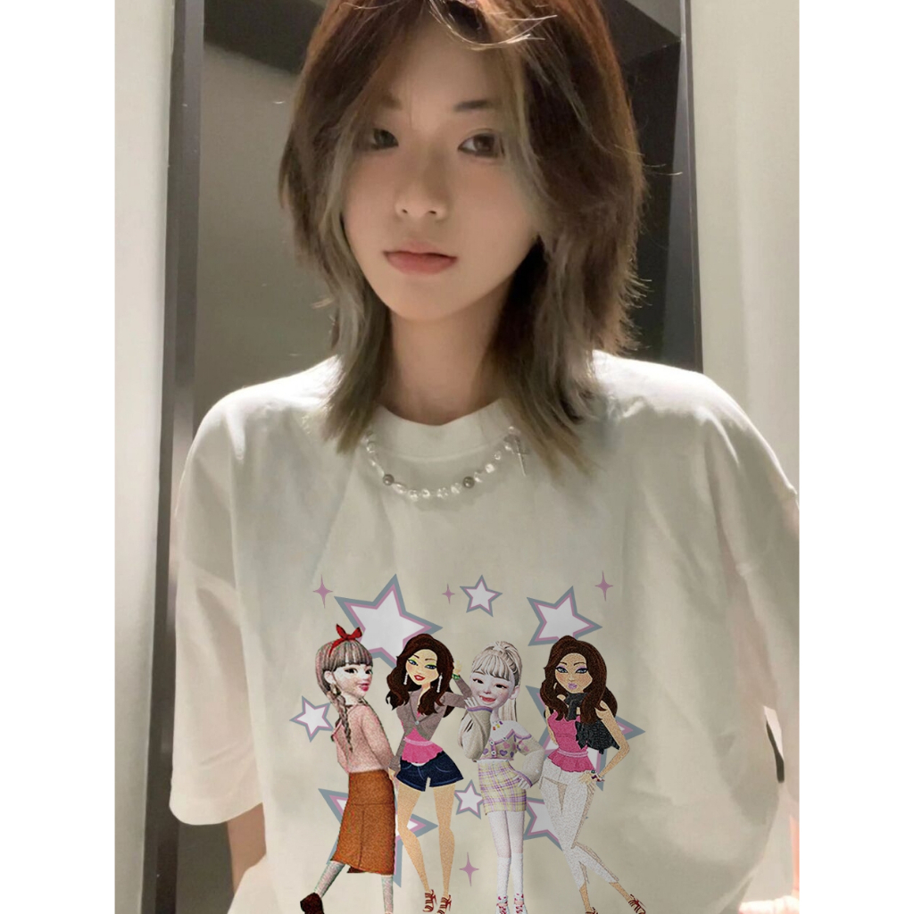 Áo Thun Tay Ngắn Dáng Rộng In Chữ Phong Cách retro Mỹ Độc Đáo Thời Trang Cho Nữ