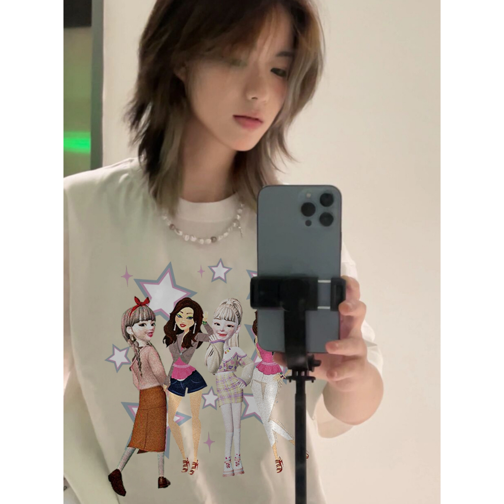 Áo Thun Tay Ngắn Dáng Rộng In Chữ Phong Cách retro Mỹ Độc Đáo Thời Trang Cho Nữ