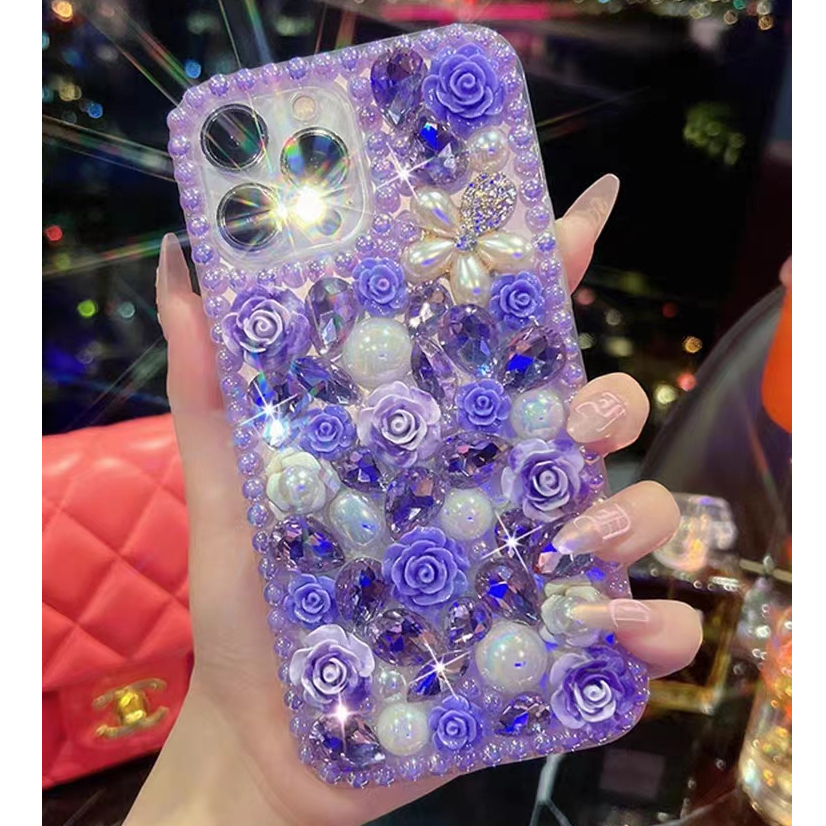 Ốp Điện Thoại Đính Đá Thủ Công Sang Trọng Cho iPhone 14promax 14 13 12 11 Pro Max XR 7 8 Plus