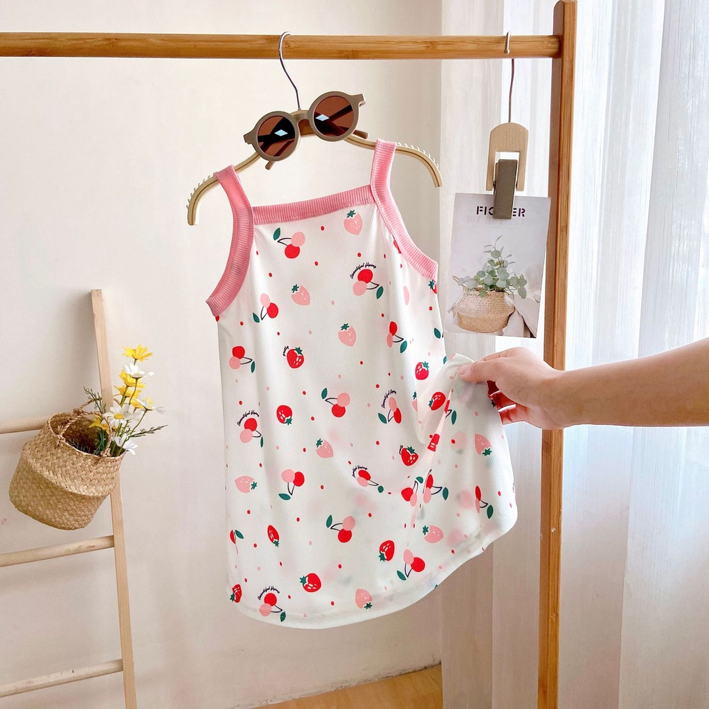 Đầm Ngủ Hai Dây Thoáng Khí Thoải Mái Phong Cách Mới Mùa Hè Cho Bé Gái