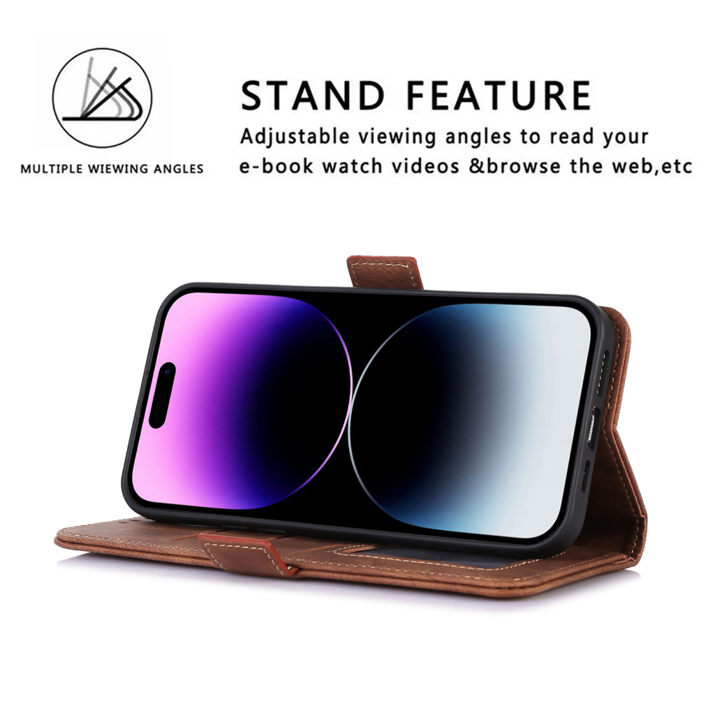 Samsung Galaxy A24 M14 5G A34 A54 A14 LTE S23+Ultra A04e A23 A04s M53 M23 A73 M33 A13 A33 A53 S22+Ultra A03 S21FE A52s M52 M22 A03s A22 M32 M62 Ốp Điện Thoại Nắp Gập Bằng Da Chống Trầy Dành