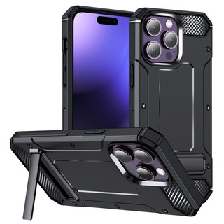 Ốp điện thoại pc + tpu cứng chống sốc kèm giá đỡ cho iphone 13 14 plus pro max