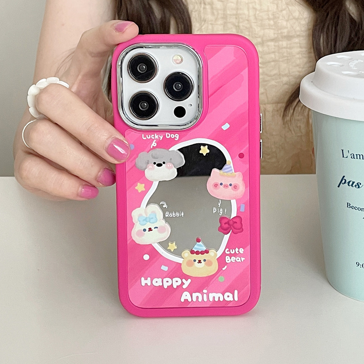 Ốp Điện Thoại TPU Mềm Mạ Gương Họa Tiết Hoa Hồng 3 Trong 1 Cho iphone 14 Pro Max 13 Pro Max 12 Pro Max