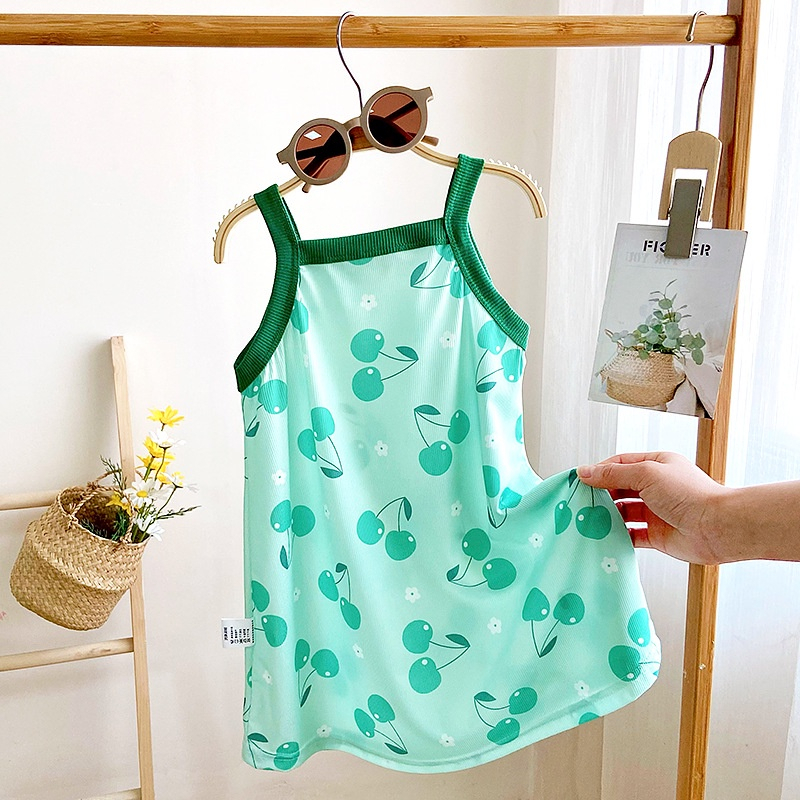 Đầm Ngủ Hai Dây Thoáng Khí Thoải Mái Phong Cách Mới Mùa Hè Cho Bé Gái