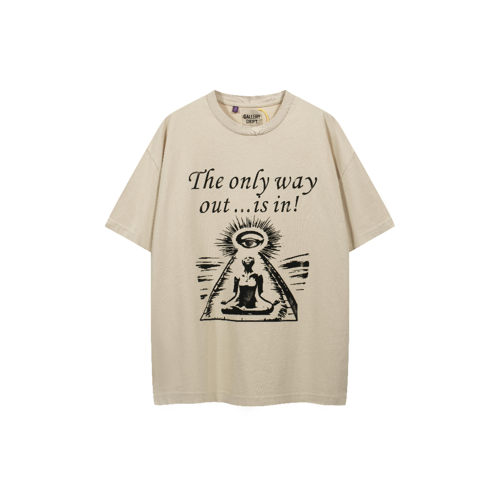 Spring/Summer New GALLERY DEPT Art Abstract Banner Print American Retro High Street Loose Couple Pure Cotton Short Sleeve T-shirt