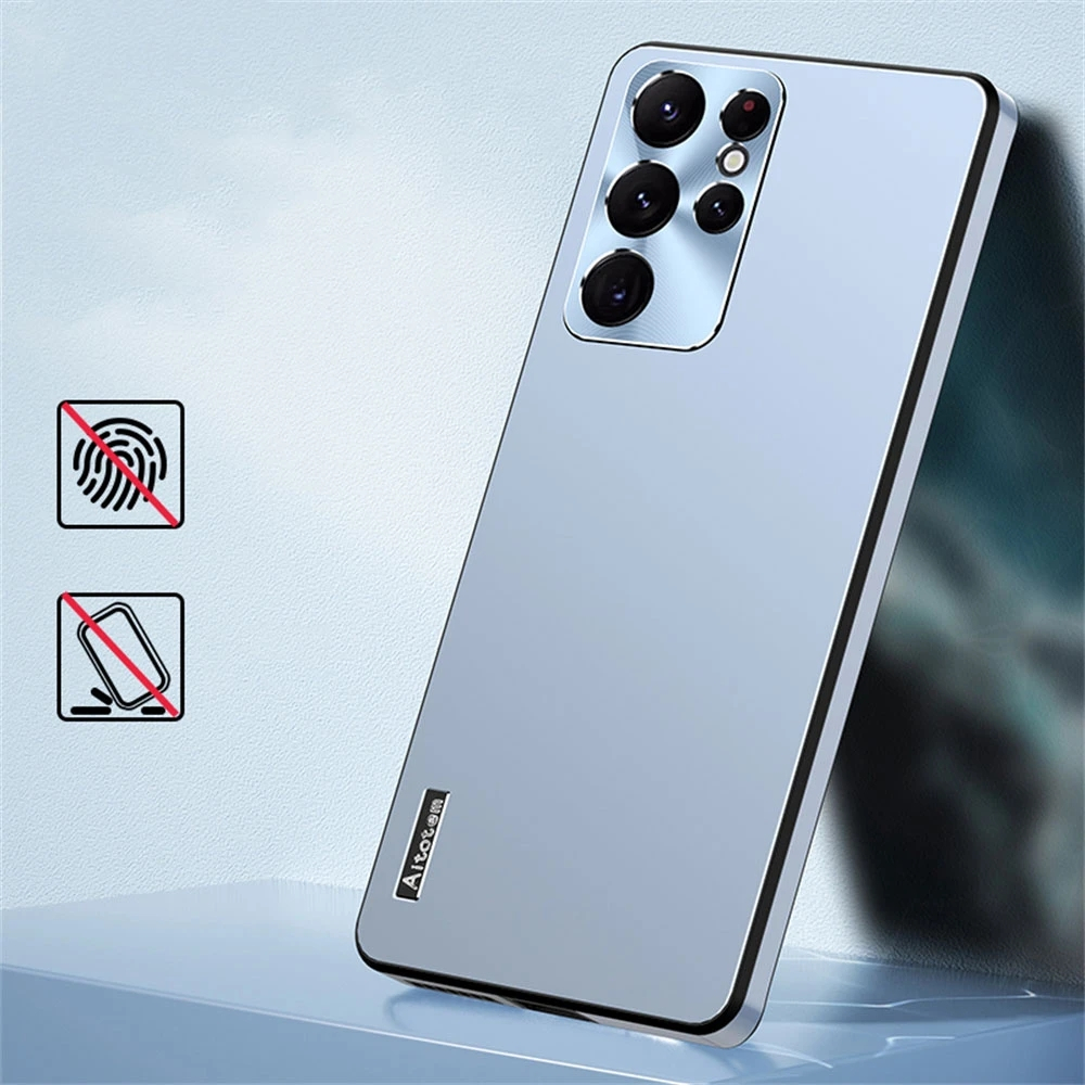 Ốp Điện Thoại Cứng Viền Kim Loại Chống Sốc Cho Samsung Galaxy S23 S22 S21 Ultra