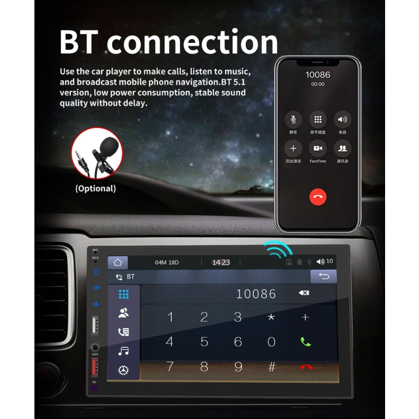 Máy Nghe Nhạc mp5 Màn Hình 7 "9" 10 inch Cho Xe Hơi gps bluetooth mp5