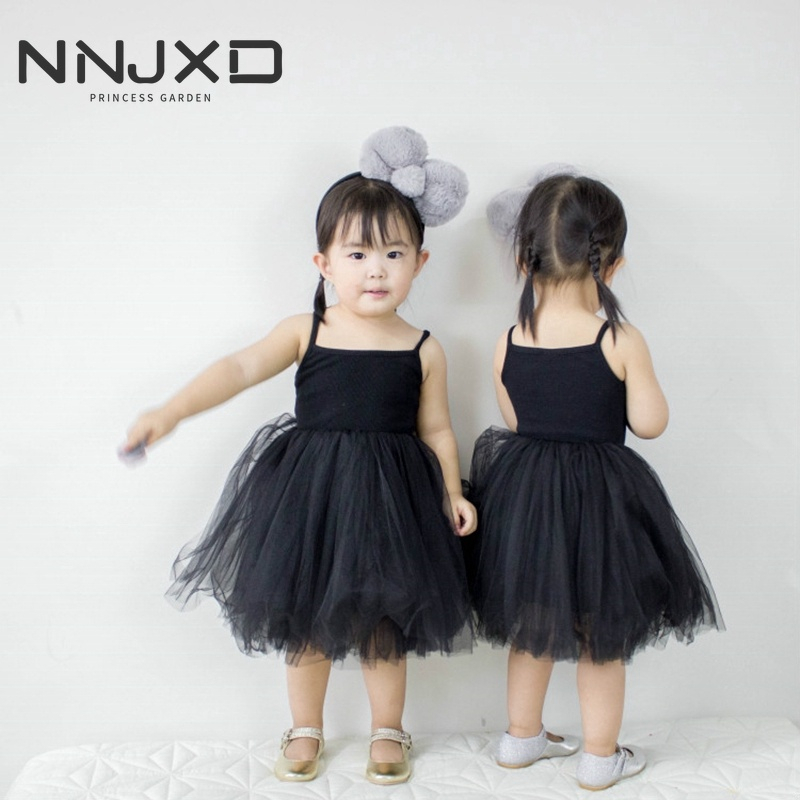 Đầm xòe NNJXD phối vải tuyn thời trang mùa hè công chúa xinh xắn cho bé gái