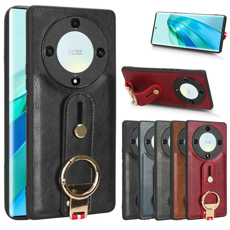 Ốp Điện Thoại Da PU Chống Sốc Có Vòng Đeo Tay Sang Trọng Cho Huawei Honor X9A 2023 5G RMO-NX1 Honor X7A X8A X9A