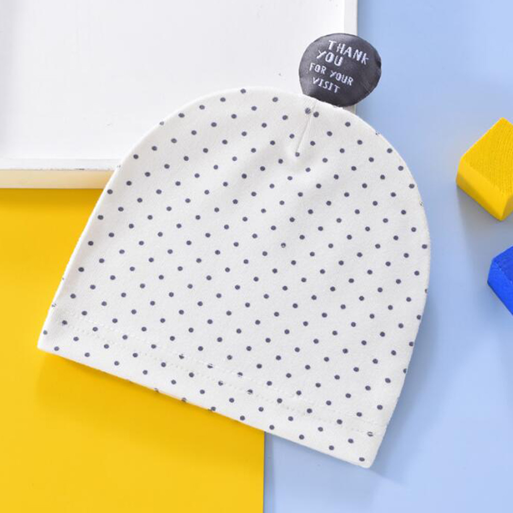 Mũ Cotton Chấm Bi Dễ Thương Cho Bé 0-3 Tháng Tuổi