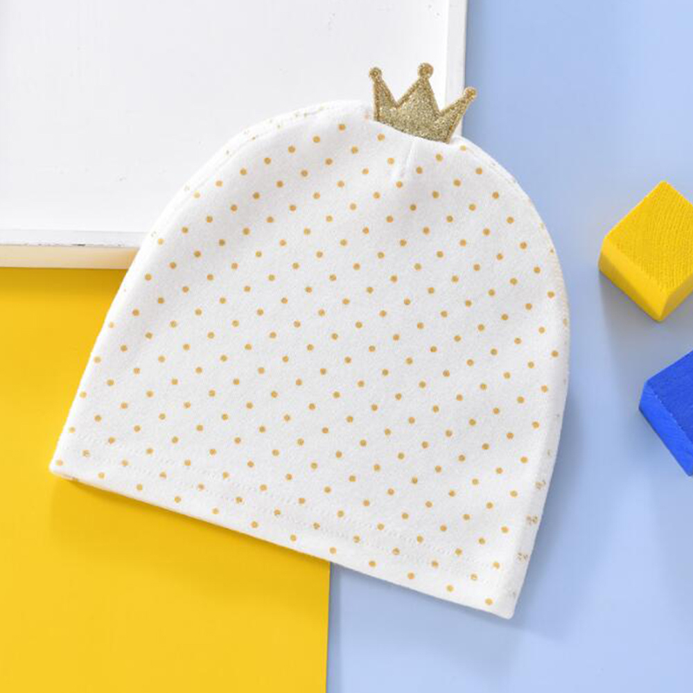 Mũ Cotton Chấm Bi Dễ Thương Cho Bé 0-3 Tháng Tuổi
