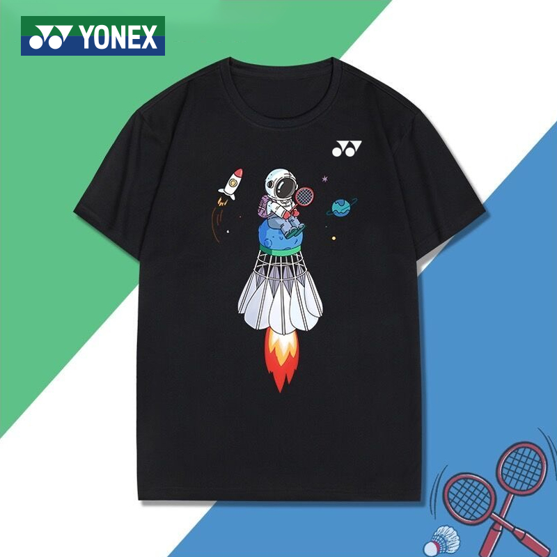 Áo Thun Chơi Cầu Lông Yonex 2023 In Hoạ Tiết Phi Hành Gia Đơn Giản Trẻ Trung