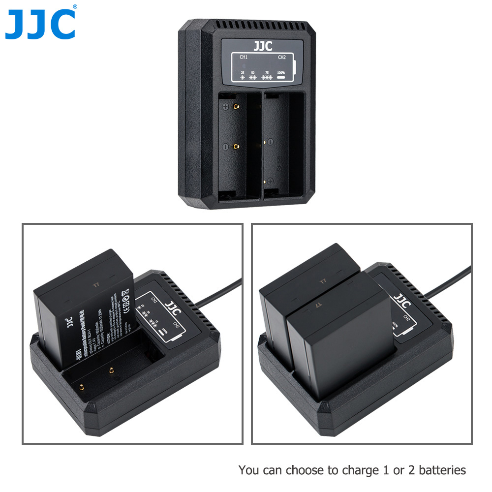 JJC Bộ Sạc USB Pin kép cho Pin DMW-BLG10 Panasonic Lumix DC- G100 GX9 LX100 II ZS200 ZS80 ZS70 DMC- ZS100 ZS60 GF6 GX8 GX85 C-Lux D-Lux (Typ 109) D-Lux 7