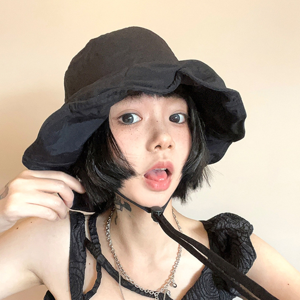 Nón Bucket Vành Rộng Chống Tia UV Có Thể Điều Chỉnh Kích Thước Dành Cho Thanh Thiếu Niên