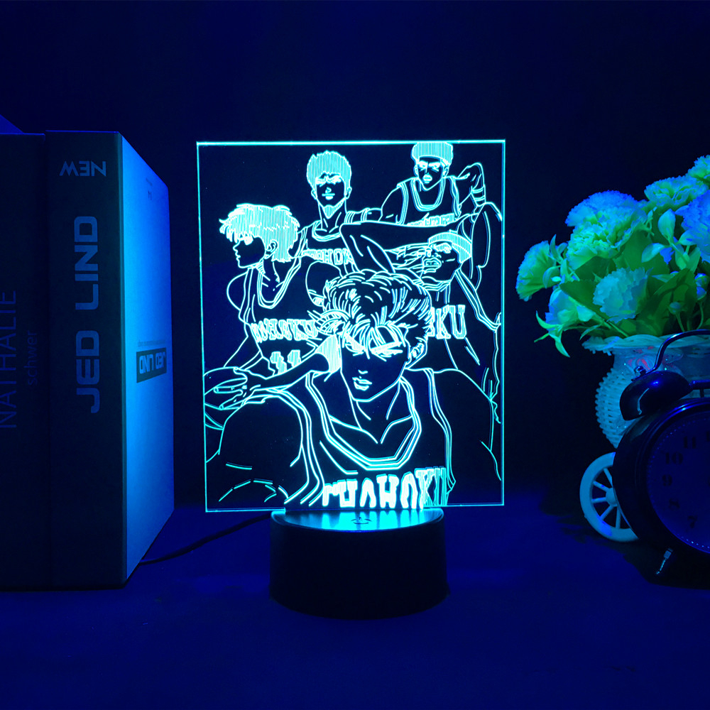 Đèn Led Bằng Acrylic Hình Manga Slam Dunk Trang Trí Phòng Ngủ Cho Bé Trai